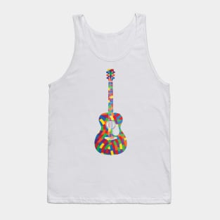 Concert Style Acoustic Guitar Colorful Texture Tank Top